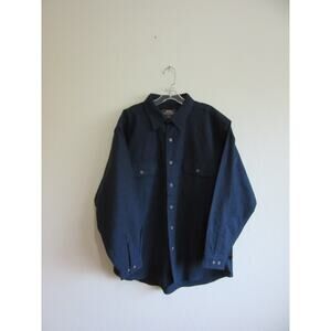 MOOSE CREEK Blue XL 100% Heavy Cotton Flannel Pockets Button Long Sleeve Shirt